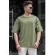 Madmext Khaki Oversize Printed T-shirt for Men 5234 - Haki