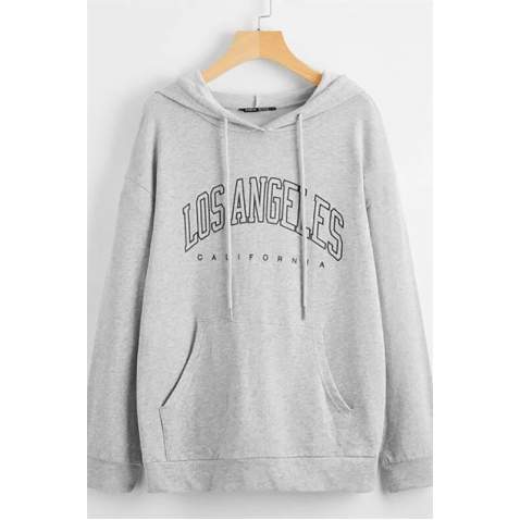 Mad Girls Grey Printed Sweatshirt MG810 - Gri