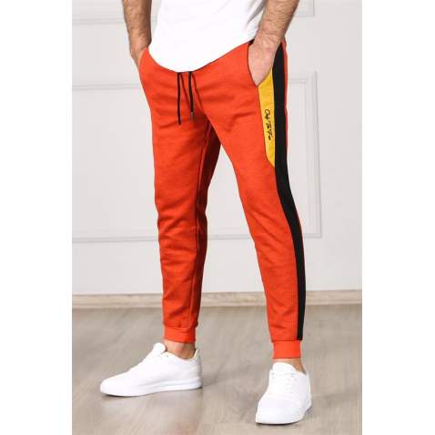 Madmext Orange Striped Sweatpants 2933 - Turuncu