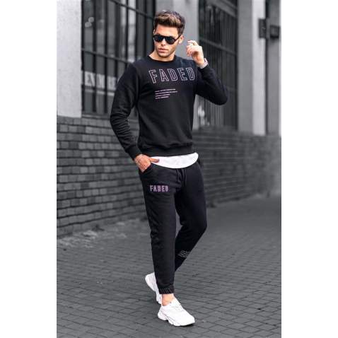 Madmext Black Printed Tracksuit 4679 - Siyah