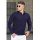 Madmext Men Navy Blue Polo Knitwear 5153 - Lacivert