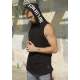 Madmext Men Black Hoodie Vest 2537 - Siyah