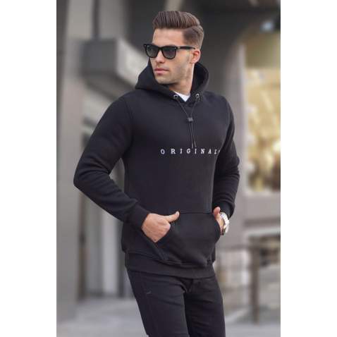 Madmext Men Black Printed Sweatshirt 5340 - Siyah