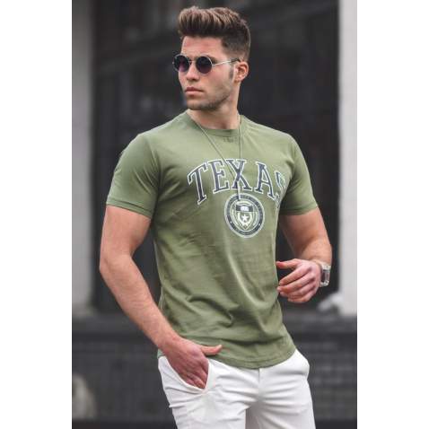 Madmext Men Khaki T-shirt 4997 - Haki