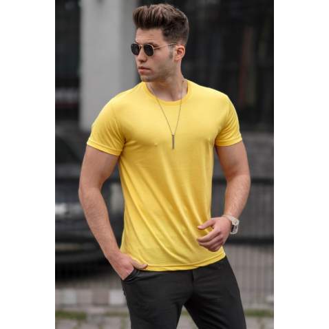 Madmext Men Basic Yellow T-shirt 3006 - Sarı