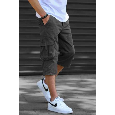 Men Smoke Gray Capri Shorts 5754 - Füme