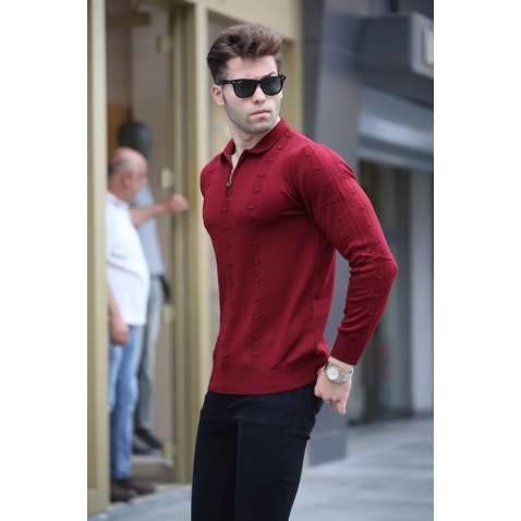 Maroon Knitwear Sweater 5606 - Bordo