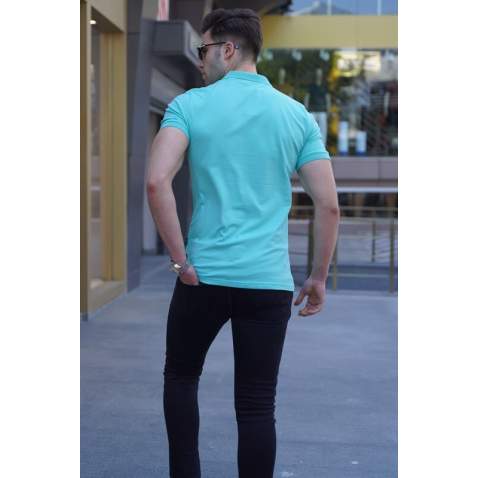 Madmext Turquoise Basic T-shirt for Men 4550 - Turkuaz