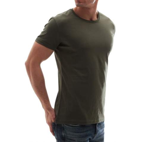 Madmext Men Khaki Plain T-shirt 3006 - Haki