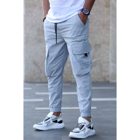 Madmext Men Jogger Gray Trousers 5417 - Gri