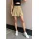 Women Beige Pleated Basic Mini Skirt - Bej