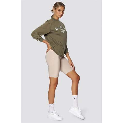 Mad Girls Khaki Printed Women Sweatshirt MG775 - Haki