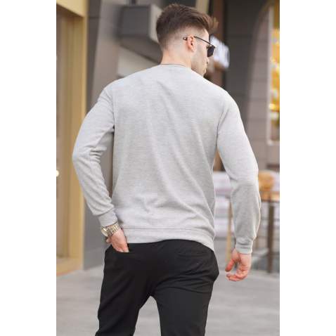 Marl Gray Regular Fit Basic Sweatshirt 5799 - Grimelanj