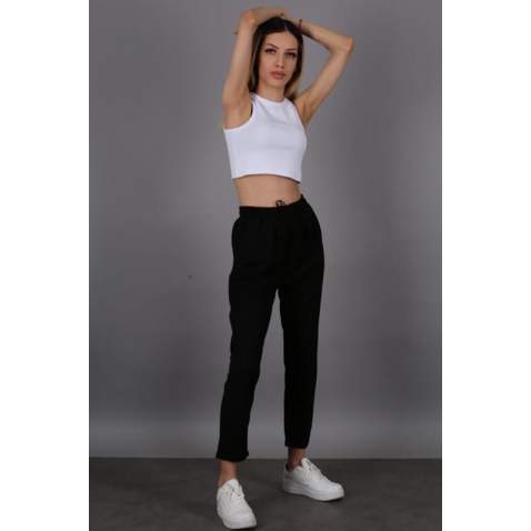 Mad Girls Black Trousers Mg1098 - Siyah