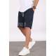 Madmext Men Printed Navy Blue Capri Shorts 5439 - Lacivert