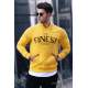 Madmext Yellow Printed Hooded Sweatshirt 4749 - Sarı