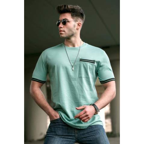 Madmext Men Sea Green T-shirt 5352 - Suyeşili