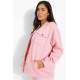 Mad Girls Oversize Soft Pink Woolen Jacket Mg1199 - Pudra