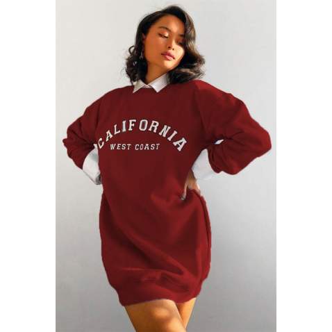 Mad Girls Maroon Sweatshirt Mg1242 - Bordo