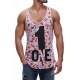 Sleeveless T-Shirt In Printed Pink 2626 - Pembe