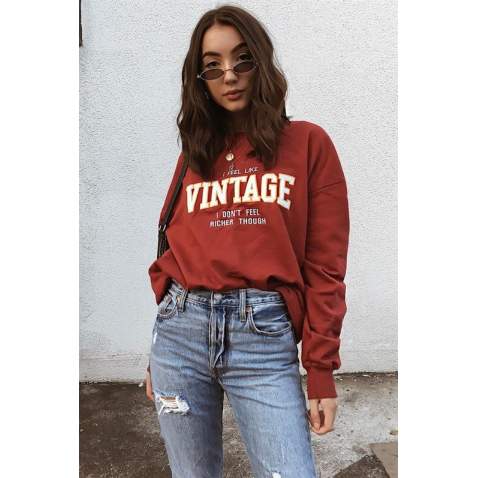 Mad Girls Red Sweatshirt MG970