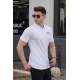 Men White Polo T-Shirt - Beyaz