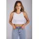 Mad Girls White Crop Top MG1113 - Beyaz