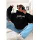 Mad Girls Black Oversize Sweatshirt MG1290 - Siyah