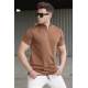 Madmext Men Mock Turtleneck Brown T-shirt 5282 - Kahverengi