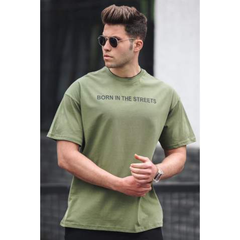 Madmext Men Khaki T-shirt 5219 - Haki