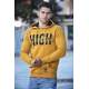 Madmext Yellow Printed Hoodie 4199 - Sarı