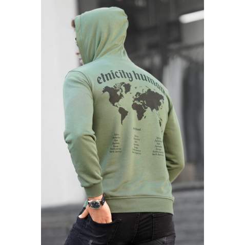 Madmext Men Printed Khaki Sweatshirt 5297 - Haki