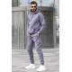 Smoke Gray Hoodie Basic Tracksuit 5905 - Füme