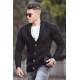 Madmext Men Knitted Black Cardigan 9053 - Siyah