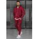 Madmext Maroon 3 Thread Fleece Zipped Tracksuit For Men 5669 - Bordo