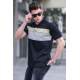 Men Striped Black Polo T-Shirt 5864 - Siyah