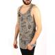 Madmext Printed Khaki Tank Top 2319 - Haki