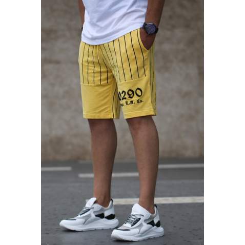 Madmext Yellow Striped Capri for Men 2909 - Sarı