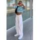 Mad Girls White Palazzo Jeans MG1405 - Beyaz