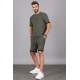 Madmext Men Oversize Khaki Shorts Set 5373 - Haki