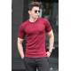 Madmext Maroon Knitwear T-shirt for Men 9229 - Bordo