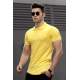 Madmext Yellow Striped Detailed Polo T-shirt 4585 - Sarı