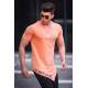 Madmext Orange Asymmetric T-shirt For Men 5665 - Turuncu