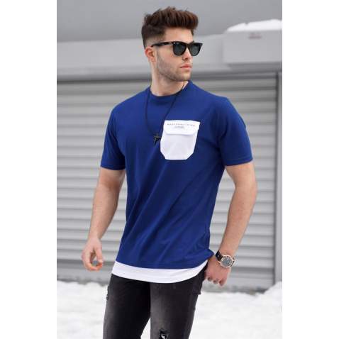 Madmext Men Navy Blue T-shirt 5386 - Lacivert