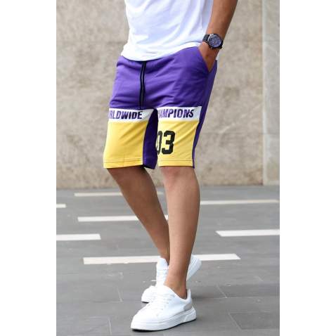 Madmext Purple Two Tone Capri for Men 2920 - Mor