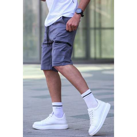 Men Smoke Gray Capri Shorts 5738 - Füme