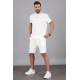 Madmext Men Oversize White Shorts Set 5373 - Beyaz