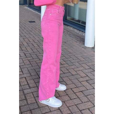 Mad Girls Pink Palazzo Jeans Mg1189 - Pembe