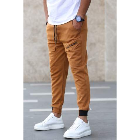 Madmext Camel Pocket Detailed Sweatpants 2936 - Camel