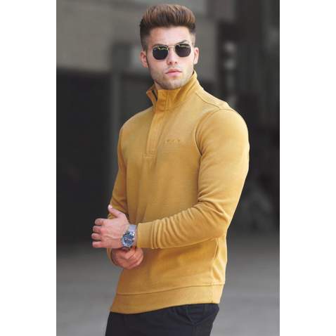 Madmext Men Mustard Sweatshirt 5155 - Hardal